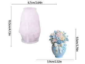Molde silicona vela florero con flores